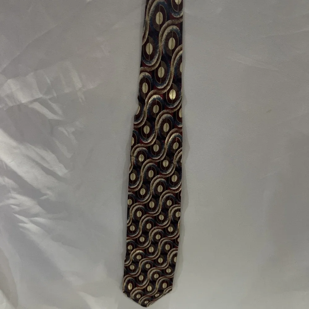 Geoffrey Beene‎ Multicolor Geometric Tie 100% Silk unique 36